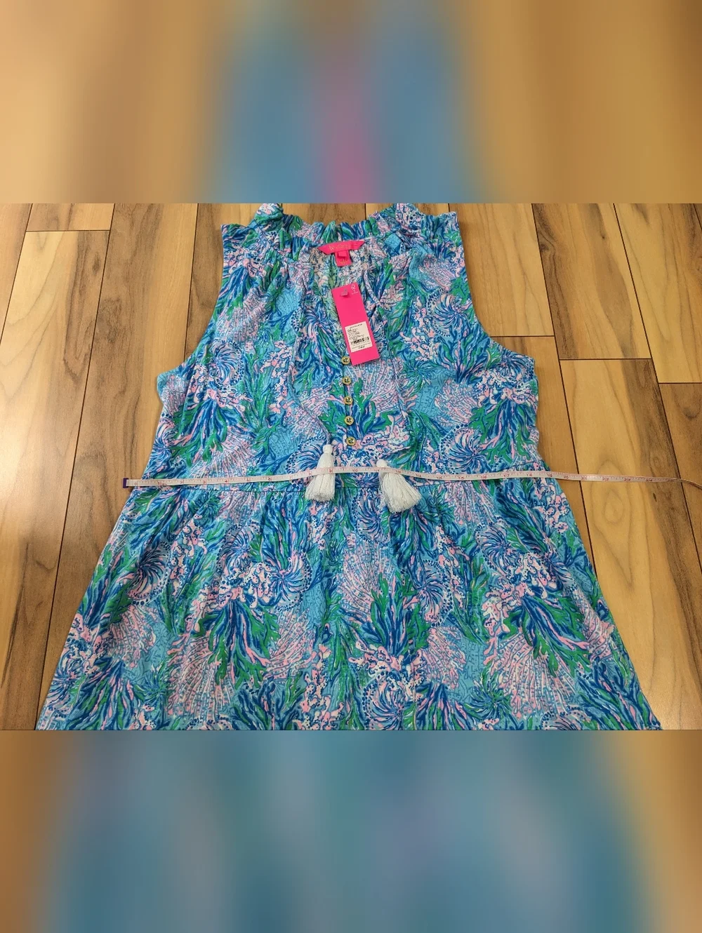 NWT! Lilly Pulitzer Malone Maxi Dress  Las Olas Aqua Strong Current Sea Size L - Picture 10 of 14